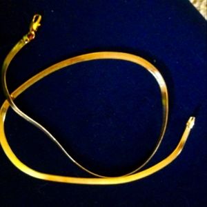 18K Stamped Moroccan Made Yellow Gold/Sterling Silver 20" Chain